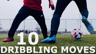 10 Dribbling Moves To Beat Defenders  Step By Step Dribbling Skills Tutorial [upl. by Templa]