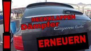 Porsche Cayenne Gasfeder Heckklappendämpfer erneuern tauschen wechseln [upl. by Newhall]