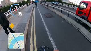 Brompton TLine Crossing the Thames at Waterloo Bridge Cycle Route C10 London bromptonbicycle [upl. by Yendic]