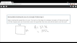 Word problem involving the area of a rectangle [upl. by Enhpad]