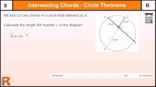 Circle theorem Intersecting Chords GCSE Maths revision Exam paper practice amp help [upl. by Gobert]