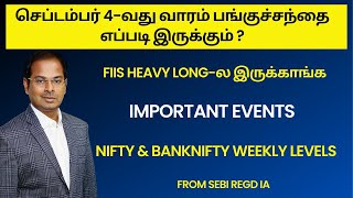 செப்டம்பர் 4வது வாரம் பங்குச்சந்தை எப்படி இருக்கும்  FIIs Position Nifty amp Banknifty Weekly Level [upl. by Neale]