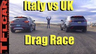 2018 Ranger Rover Velar vs Alfa Romeo Stelvio Drag Race [upl. by Analla]