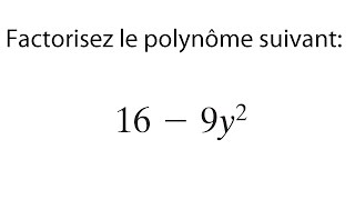 Exercice  Factorisation dun polynôme méthode différence de deux carrés  Mathématique secondaire 4 [upl. by Home]