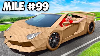 Driving 100 Miles In Cardboard Lamborghini [upl. by Haduj]