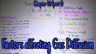 Factors affecting gas diffusion Chapter 40 part 1 Guyton and hall text book of physiology [upl. by Ahtenak624]