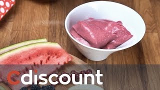 Recette du smoothie bowl banane framboise  Cdiscount [upl. by Nnylsia]