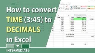 Convert Hours amp Minutes in Excel to decimals for billable hours by Chris Menard [upl. by Lillian566]