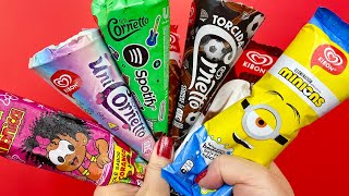 Experimentando Novos Sabores Sorvete Kibon Minions Spotify UniCornetto Torcida e Mônica [upl. by Hedaza88]