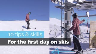 How to Ski  10 Beginner Skills for the First Day Skiing [upl. by Bland]