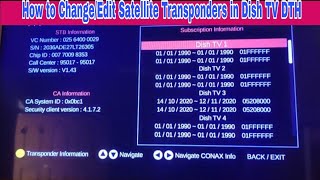 How to ChangeEdit Satellite Transponders in Dish TV DTH Watch full Video for Details [upl. by Donia]