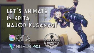 Lets Animate  Krita Major Kusanagi Jumping Shot 4 days [upl. by Juback446]