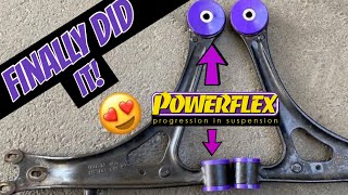 Upgrading my front control arm bushings to POWERFLEX POLYURETHANE Bushings USED A VISE [upl. by Brechtel]