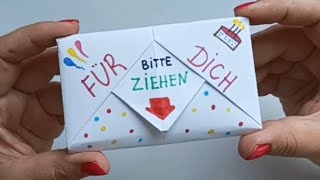 DIY Überraschungskarte basteln zum Geburtstag Geburtstagskarten selber basteln [upl. by Henden]