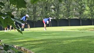 Chipper Jones and Jim Rice tee off Hole 9 Leatherstocking golf course 71924 [upl. by Haeli88]