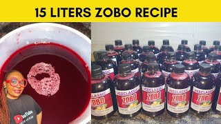 Commercial Zobo Drink Recipe  15 Liters Zobo Recipe [upl. by Merth]