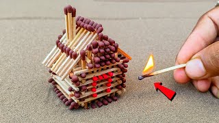 How To Make Matchstick house Without Glue  Simple Tricks [upl. by Zephan]