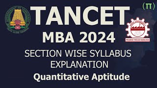 TANCET MBA 2024  QUANTITATIVE APTITUDE in TAMIL  Exam SYLLABUS  Easy APTITUDE Tips amp Tricks [upl. by Emina]