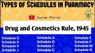 Drugs amp Cosmetics Act 1945  Types of Schedules in Pharmacy 🤨 [upl. by Socem]