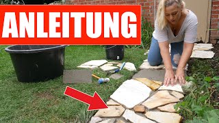 So EINFACH Natursteinplatten verlegen im Garten  MrHandwerk [upl. by Felicie40]