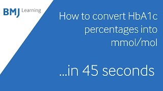 Convert HBa1c percentages to mmolmol in 45 seconds [upl. by Akemat984]