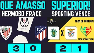 SPORTING SUPERIOR AO BENFICA NO PRIMEIRO JOGO DA TAÃ‡A E ATHLETIC BILBAO FINALISTA DA COPA DO REI [upl. by Caniff57]