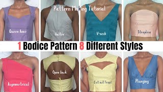 Using Bodice Contouring  Create Your Own Wardrobe  Bodice Block Manipulation [upl. by Spanos]