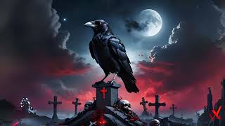 A Crow Stiing On A Grave Halloween Looping Video [upl. by Noyr98]