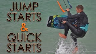 Jump Starts and Quick Starts twintip kiteboard tutorial [upl. by Eseer]