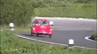 Liege BresciaLiege Rally 2008  Microcars head up the Passo di Pordoi Italy [upl. by Lesak990]