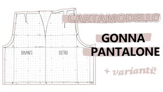 Tutorial CARTAMODELLO GONNA PANTALONE su misura e 3 semplici varianti  SARA ARMELLIN [upl. by Alyce812]