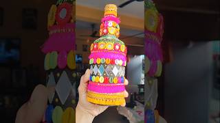 Beer bottle DIY  bottle decor with lace and mirror 🪞 diy craftideas bottleart beerbottlecraft [upl. by Niaz]