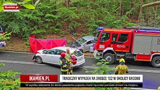 Tragiczny wypadek na drodze 102 w okolicy Grodno [upl. by Ahsinut822]