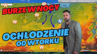 BURZE w nocy w Polsce Poprawa pogody od WTORKU IDZIE OCHŁODZENIE pogoda [upl. by Osithe]