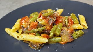 PASTA ASPARAGI POMODORINI GUANCIALE E PECORINO  FoodVlogger [upl. by Pliam70]