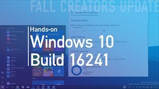 Windows 10 build 16241 Handson with password recovery update bandwidth control Fluent Design [upl. by Daphna]