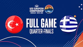 QUARTERFINALS Turkey v Greece  Full Basketball Game  FIBA U20 European Championship 2023 [upl. by Bertrand26]