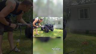 Power Washing a Yamaha Kodiak 450 [upl. by Reinnej52]