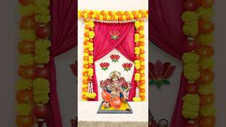 Ganpati decoration at home  easy ganpati decoration idea by Punekar Sneha [upl. by Levins608]