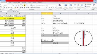 🌴🌳 🌲 Conversão entre Circunferência e Diâmetro no Excel [upl. by Nihs758]