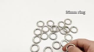 Durable 25mm Round Metal Spring Ring Carabiner Clasp Silver Brass Carabiner Snap Hook Clip Ring [upl. by Assenay]