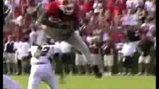 Knowshon Moreno hurdles Central Michigan defender [upl. by Loydie]