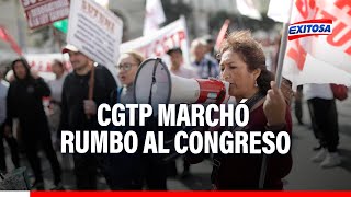 🔴🔵CGTP marchó rumbo al Congreso exigiendo el aumento de la remuneración mínima vital [upl. by Paschasia]