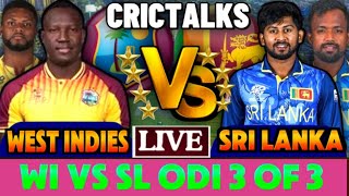 SL vs WI 3rd ODI live  Sri Lanka vs West Indies live  Live Scorecard and Comentary  SLvsWI 2024 [upl. by Ynnavoig]