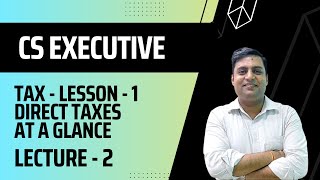 CS EXECUTIVE  TAX  LESSON 1  DIRECT TAXES AT A GLANCE  LECTURE 2 [upl. by Alyosha]