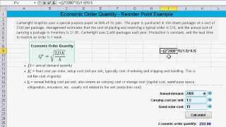 EOQ Reorder Point Problem [upl. by Burkley]