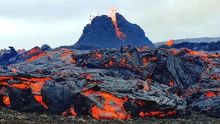 Man Captures Icelandic Volcanic Eruption Up Close [upl. by Eerhs352]