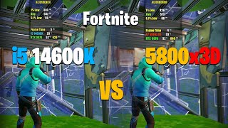 5800X3D VS i5 14600K  Fortnite Performance Mode [upl. by Keynes]