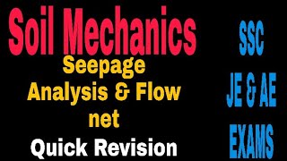 Soil Mechanics Seepage Analysis and Flow Net formula and theory for SSCJE UPPSC AE amp Other Exams [upl. by Assilav]