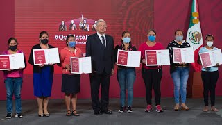 Escuelas reciben premios del sorteo del avión presidencial Conferencia presidente AMLO [upl. by Niklaus]